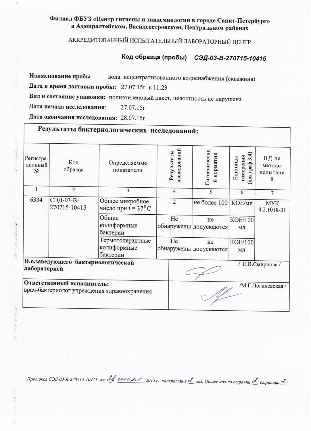 Подбор оборудования по анализу воды