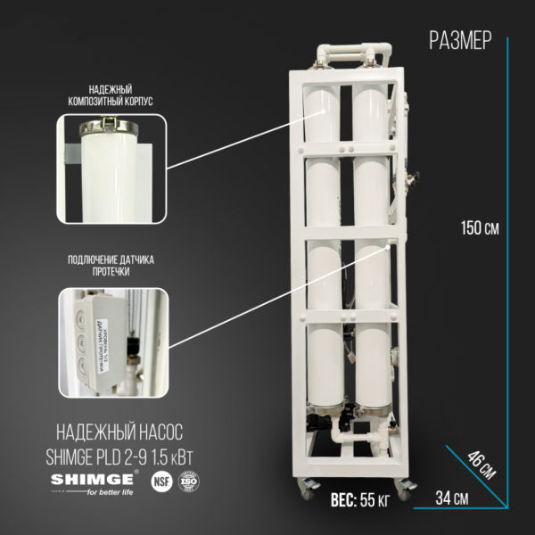 Система обратного осмоса NECOZ GOKENIN 500 STANDART PRO (без мембран)
