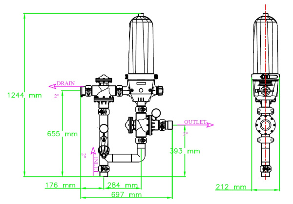 Система фильтрации Haiao HF-A2-1-2 130 мкм 2"х1