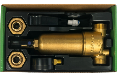 Бытовой магистральный фильтр Гейзер Бастион 122 3/4" для горячей воды с манометром Бытовой магистральный фильтр Гейзер Бастион 122 3/4" для горячей воды с манометром